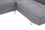 Hanover Grey Linen Corner Sofa with Adjustable Headrests