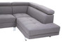 Hanover Grey Linen Corner Sofa with Adjustable Headrests