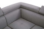 Hanover Grey Linen Corner Sofa with Adjustable Headrests