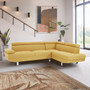 Hanover Ochre Linen Corner Sofa with Adjustable Headrests