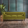 Helia 3 Seat Olive Velvet Sofa