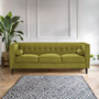 Helia 3 Seat Olive Velvet Sofa