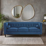 Helia 3 Seat Blue Velvet Sofa