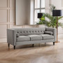 Helia 3 Seat Grey Velvet Sofa