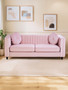 Farah 3 Seat Pink Velvet Sofa