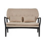 Stockholm 2 Seat Beige Sofa with Black Wood Frame