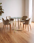 Metropolitan Round Glass Dining Table with Gold Finish Legs