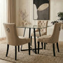 Metropolitan Square Glass Dining Table with Black Legs