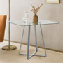 Metropolitan Square Glass Dining Table with Grey Legs
