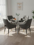 Metropolitan Round Glass Dining Table with Grey Legs