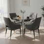 Metropolitan Round Glass Dining Table with Grey Legs