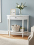 Heritage Semi Circle One Drawer White Console Table