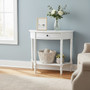 Heritage Semi Circle One Drawer White Console Table