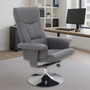 Denton Grey Leather Effect Reclining Chair