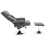 Denton Grey Leather Reclining Chair