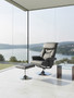 Denton Grey Leather Effect Reclining Chair And Footstool