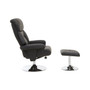 Denton Black Leather Chair With Footstool