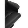 Denton Black Leather Chair With Footstool