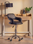 Fionna Black Home Office Chair with Curved Back