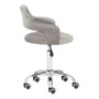 Grey Velvet Home Office Chair with Curved Back
