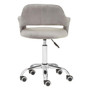 Grey Velvet Home Office Chair with Curved Back