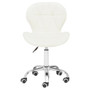 White Velvet Home Office Chair with Swivel Base