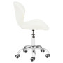 White Velvet Home Office Chair with Swivel Base