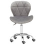 Grey Velvet Home Office Chair with Swivel Base