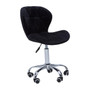 Black Velvet Home Office Chair with Swivel Base