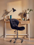 Franki Black Velvet Quilted Home Office Chair