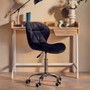 Franki Black Velvet Quilted Home Office Chair