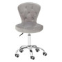 Grey Velvet Rolling Home Office Chair