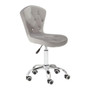 Grey Velvet Rolling Home Office Chair