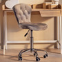 Fayth Grey Velvet Buttoned Home Office Chair