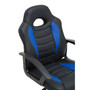 Black and Blue PU Home Office Chair