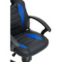 Black and Blue PU Home Office Chair