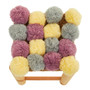  Beige and Pink Pom Pom Stool
