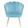 Ovala Aqua Velvet Scalloped Chair