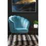 Ovala Aqua Velvet Scalloped Chair
