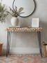 Lacuna Fir Wood Disc Mosaic Console Table