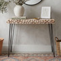 Lacuna Fir Wood Disc Mosaic Console Table