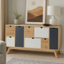 Watson Tri Colour Chest of 6 Drawers and 2 Doors Cabinet