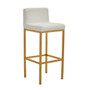Baina White Pu And Gold Finish Bar Chair