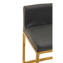 Baina Dark Grey Pu And Gold Finish Bar Chair