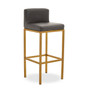 Baina Dark Grey Pu And Gold Finish Bar Chair