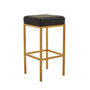 Baina Black Pu And Gold Finish Bar Stool