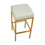 Baina White Pu And Gold Finish Bar Stool
