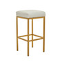 Baina White Pu And Gold Finish Bar Stool