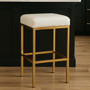 Baina White And Gold Finish Bar Stool