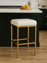 Baina White And Gold Finish Bar Stool